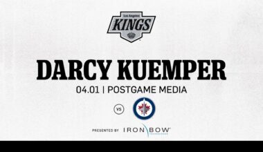 Goaltender Darcy Kuemper | 04.01 LA Kings Beat the Winnipeg Jets | Postgame Media
