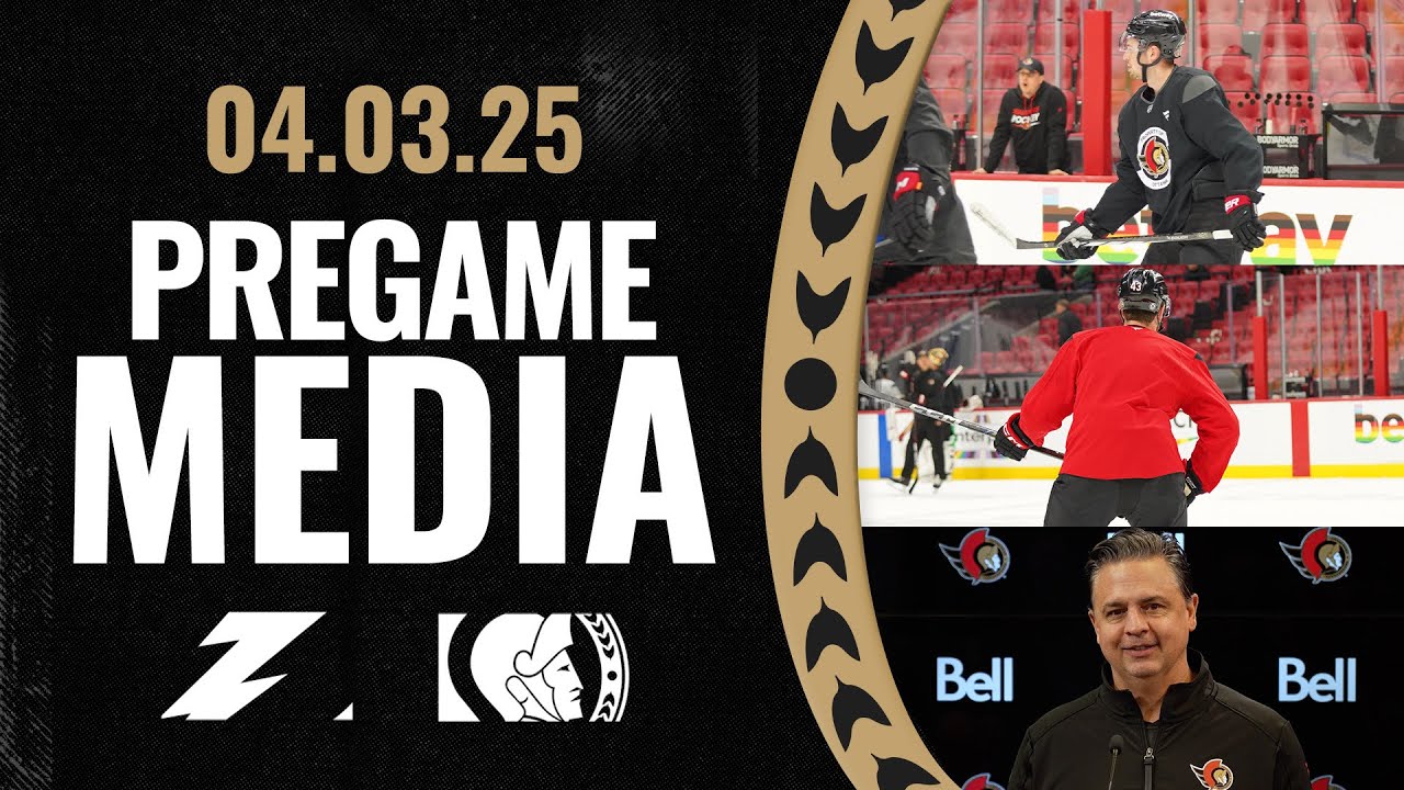 Tyler Kleven, Drake Batherson, Travis Green Pregame Media vs TBL