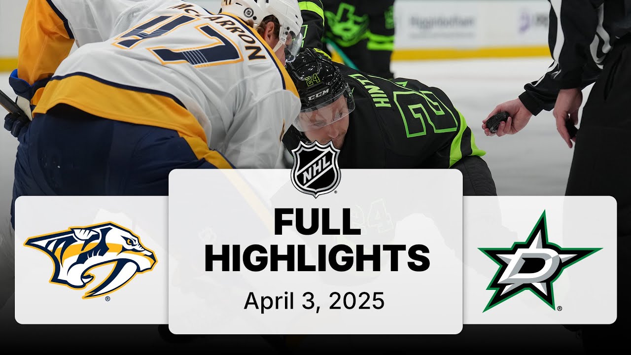 NHL Highlights | Predators vs. Stars | April 03, 2025