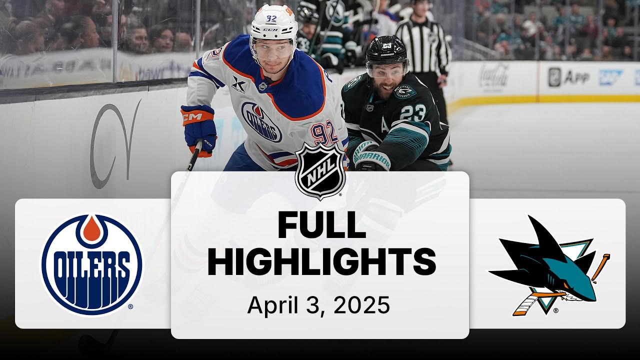 NHL Highlights | Oilers vs. Sharks - April 3, 2025