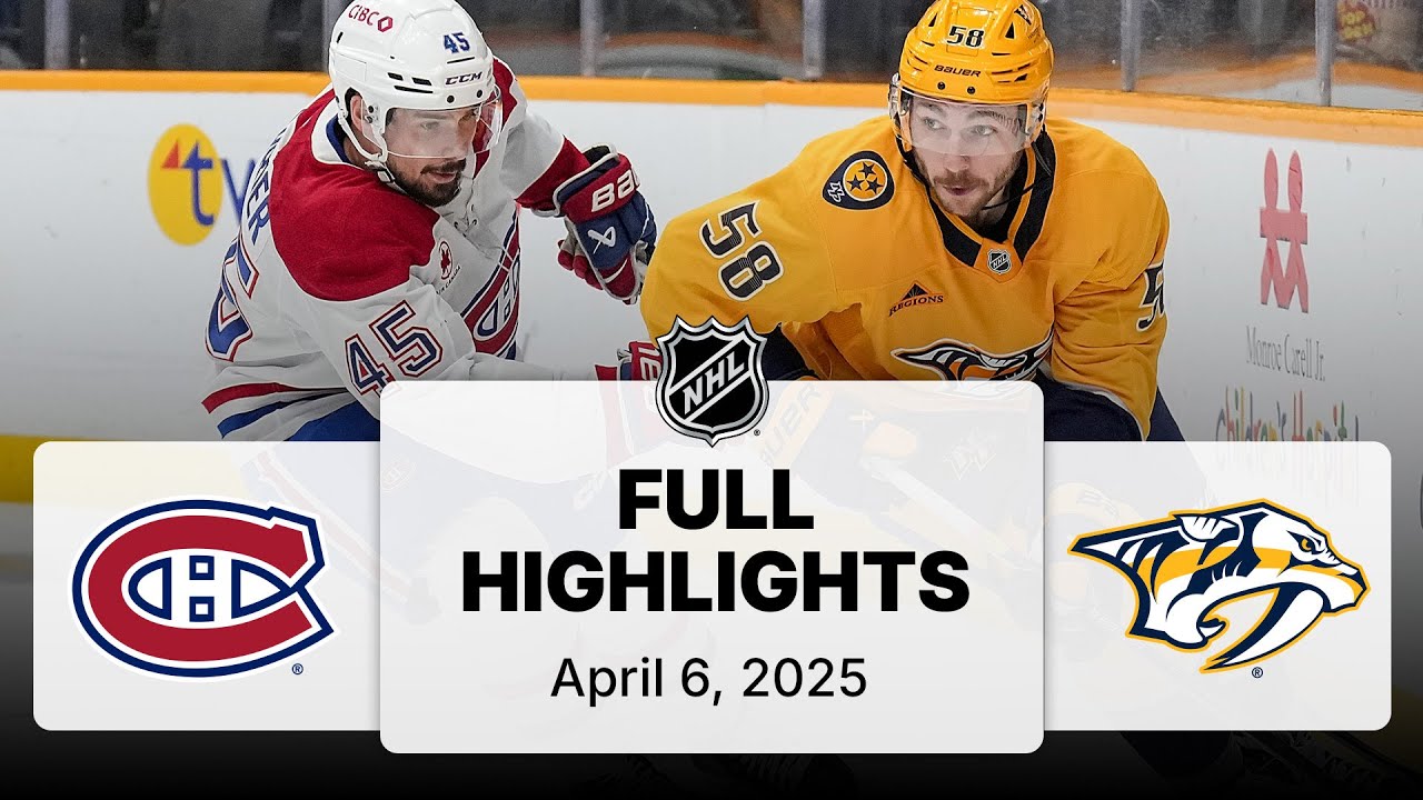 NHL Highlights | Canadiens vs. Predators | April 06, 2025