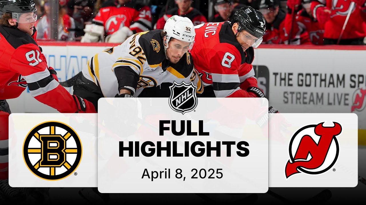 NHL Highlights | Bruins vs. Devils | April 08, 2025