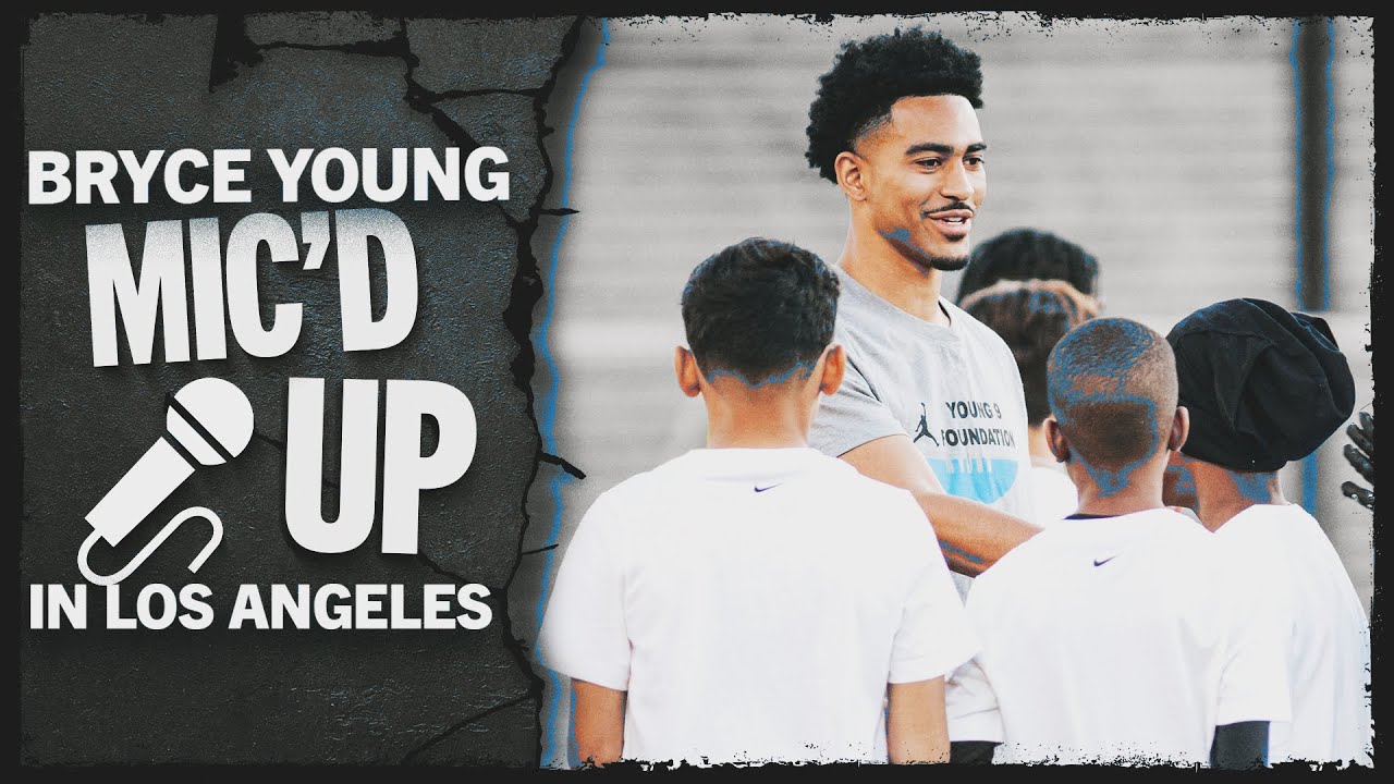 "I'm Bryce! What's your name?" | Carolina Panthers QB Bryce Young is Mic'd Up for youth camps in LA