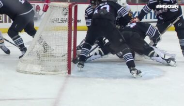 Evgeni Malkin scores a goal against the New Jersey Devils