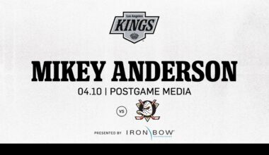 Defenseman Mikey Anderson | 04.10 LA Kings Beat the Anaheim Ducks | Postgame Media
