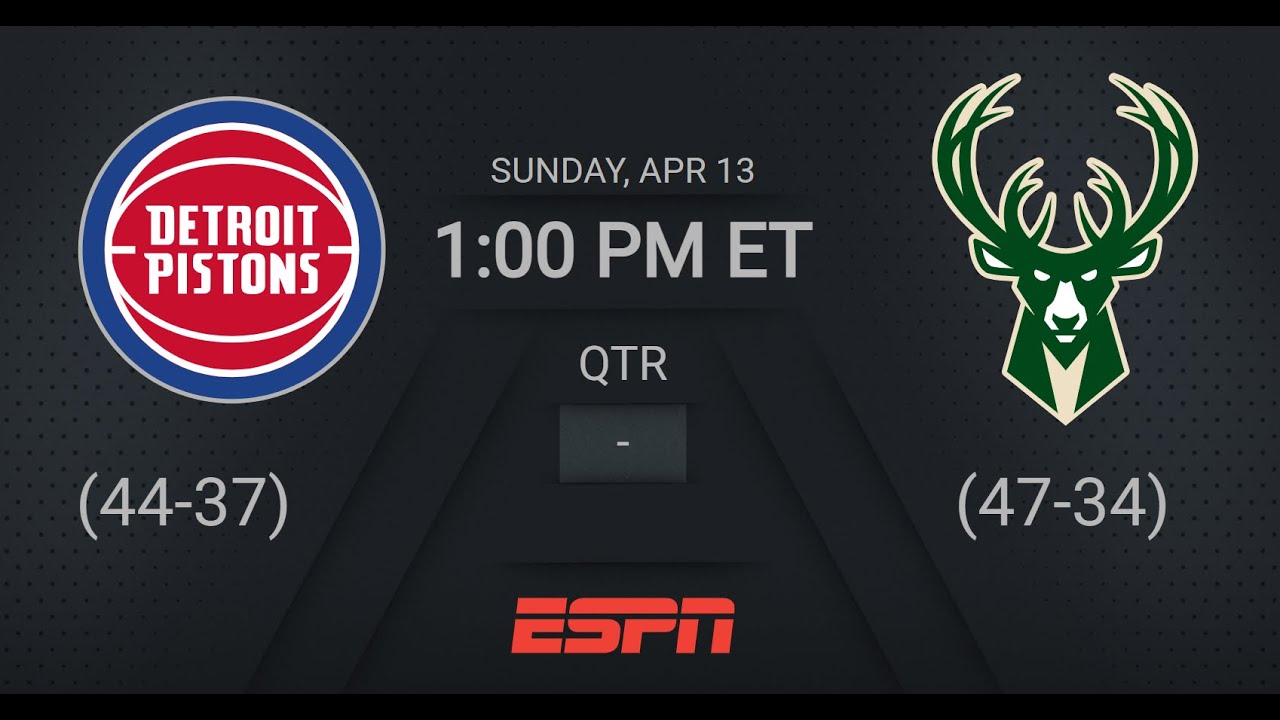 Detroit Pistons @ Milwaukee Bucks | NBA on ESPN Live Scoreboard