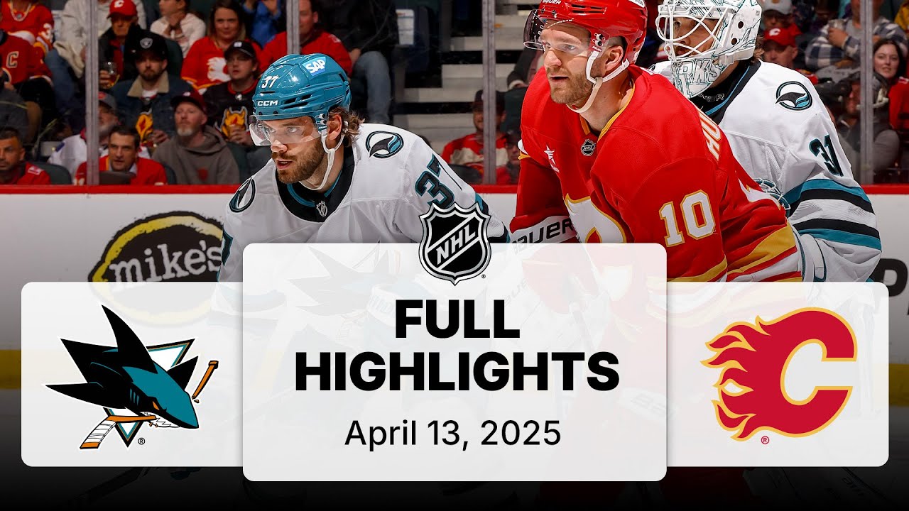 NHL Highlights | Sharks vs. Flames | April 13, 2025