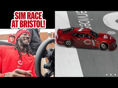 Braves, Reds players race around Bristol in NASCAR simulator! (Feat. Elly, Ozzie, and more!)