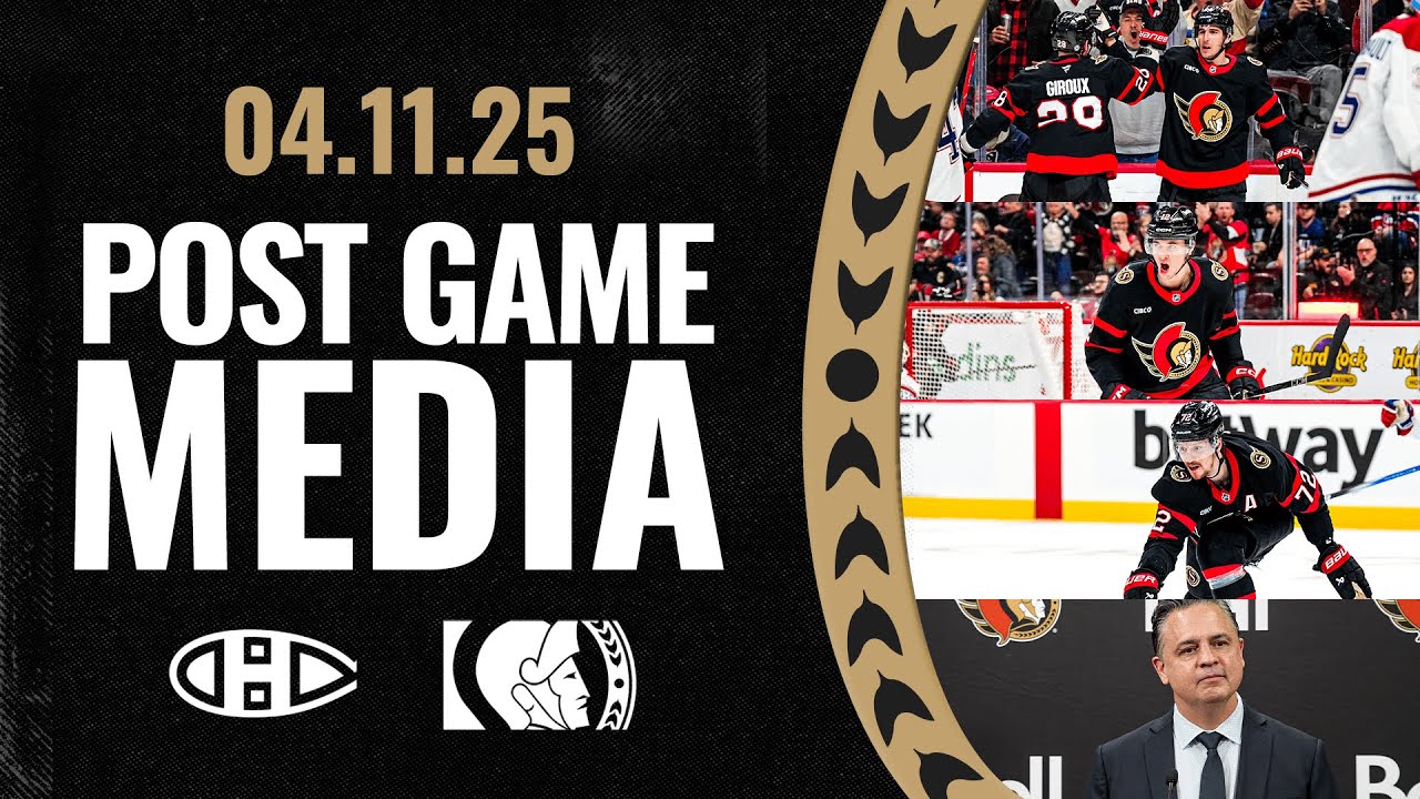 Thomas Chabot, Dylan Cozens, Shane Pinto, Travis Green Postgame Media vs MTL