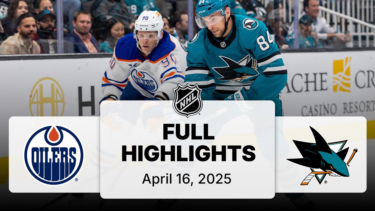 NHL Highlights | Oilers vs. Sharks | April 16, 2025