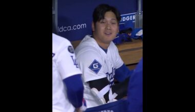 #ShoheiOhtani almost hit by Mookie Betts foul ball in #Dodgers dugout #Shorts