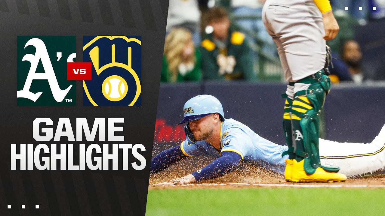 A's vs. Brewers Game Highlights (4/18/25) | MLB Highlights