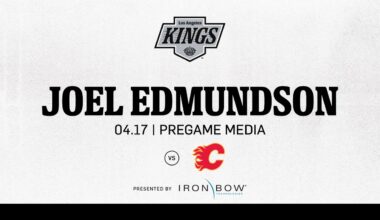 Defenseman Joel Edmundson | 04.17.25 LA Kings Face the Calgary Flames | Pregame Media
