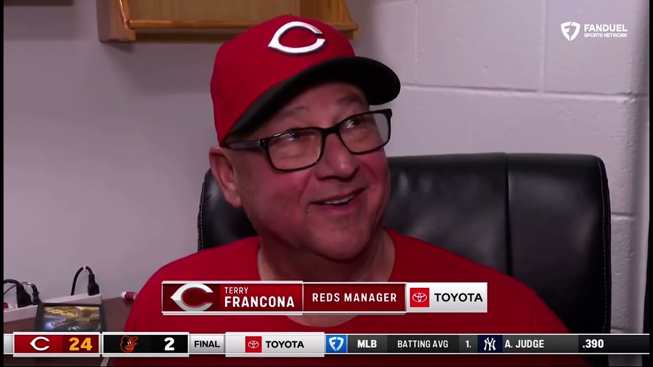 Terry Francona Discusses Cincinnati Reds 24-2 Win Over Baltimore Orioles