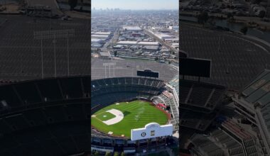 Iconic PA voice of Roy Steele at Oakland Coliseum #mlb #baseball #oakland