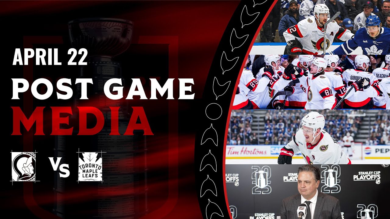 Brady Tkachuk, Thomas Chabot, Adam Gaudette, Travis Green Postgame Media vs TOR