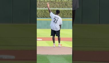 Kerby Joseph throws out first pitch at Detroit Tigers Game | #shorts #NFL #MLB #Detroit