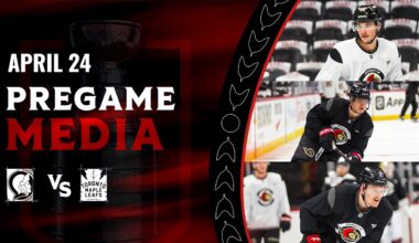 PLAYOFFS: Stützle, Zetterlund, Tkachuk, Pinto, Sanderson, and Travis Green Pregame Media vs TOR