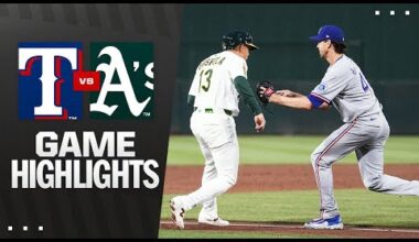 Rangers vs. A's Highlights (4/24/25) | MLB Highlights