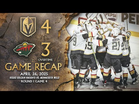 GAME 4 HIGHLIGHTS |  Minnesota Wild 3, Vegas Golden Knights 4 | April 26, 2025