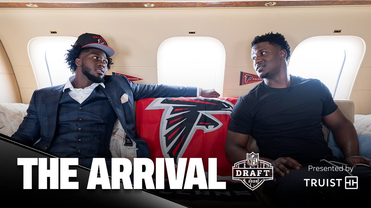 Jalon Walker and James Pearce Jr. arrive in Atlanta | 2025 NFL Draft