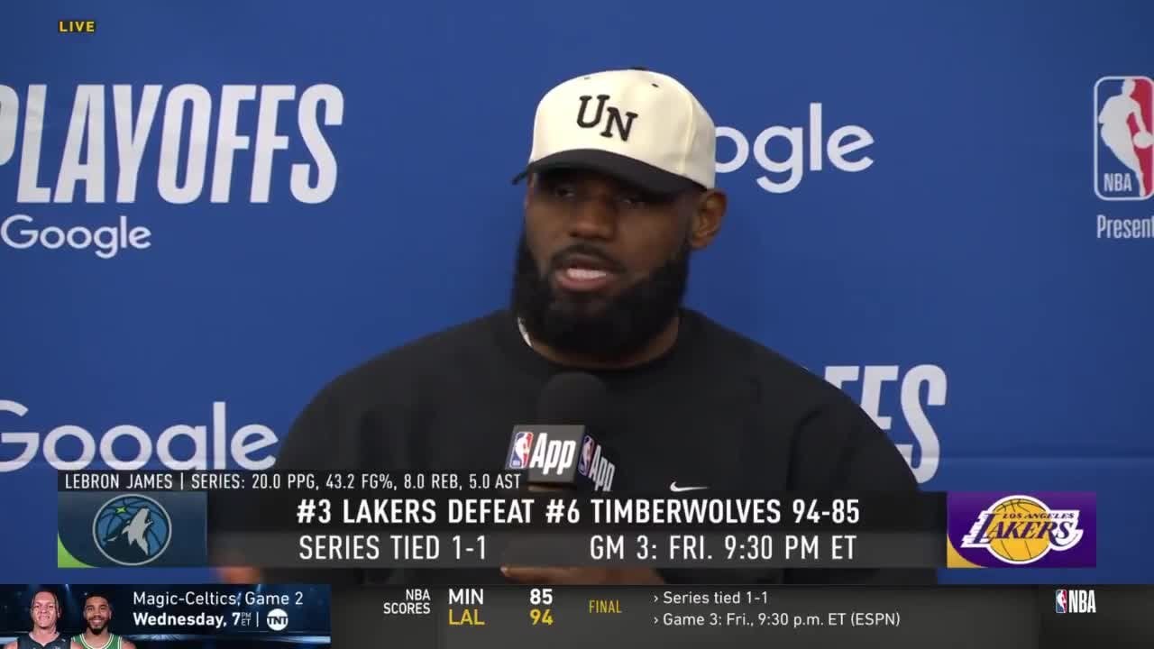 LeBron James on JJ Redick’s irate timeout in the 3rd Q after the Wolves cut the Lakers lead to 11 “We know JJ's gonna spaz out from time to time, that's JJ”