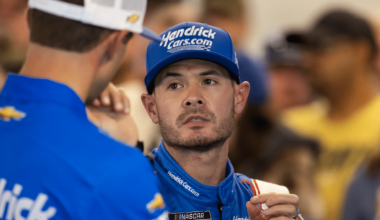 NASCAR Cup Series driver Kyle Larson (5) during qualifying for the South Point 400 at Las Vegas Motor Speedway.