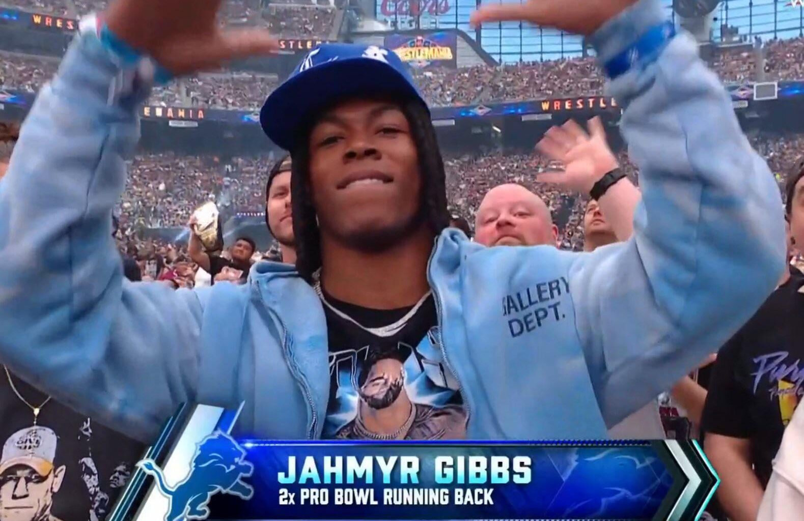 Gibbs in the crowd for Wrestlemania!