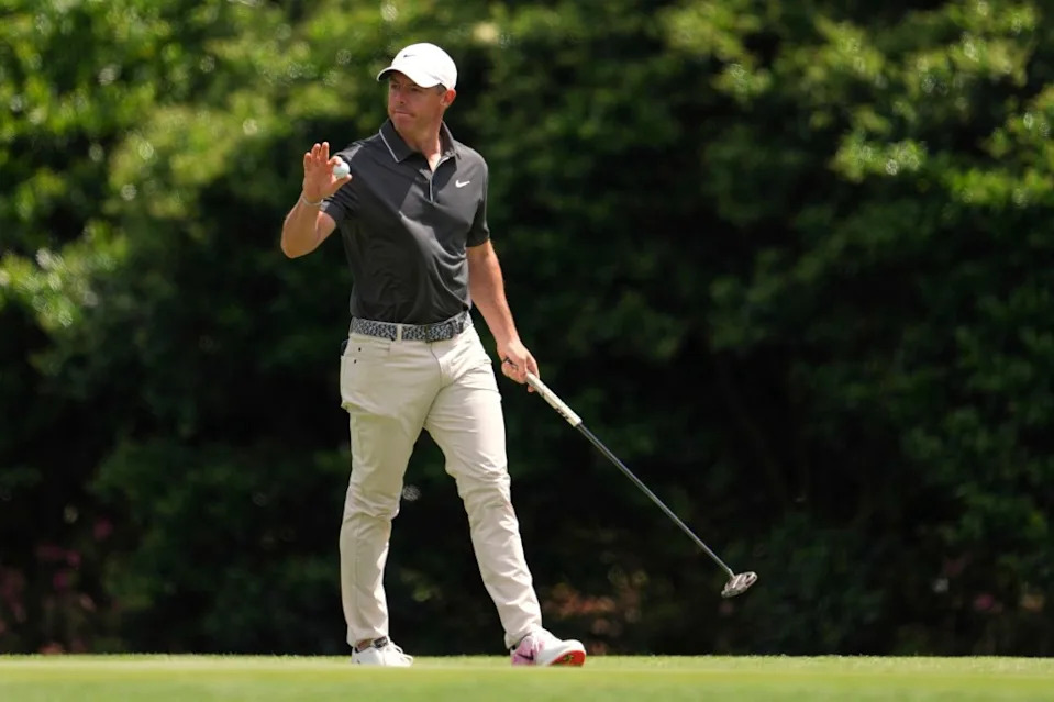 Rory McIlroy is atop the 2025 Masters leaderboard at 12-under through three rounds. AP
