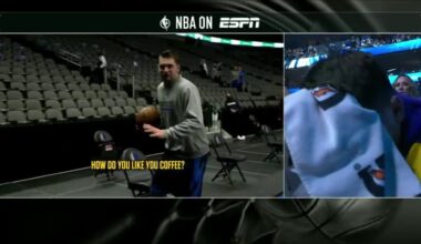 Luka Doncic crying watching his video tribute in Dallas