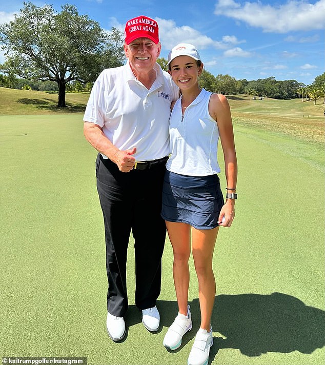 But the president stressed Kai is a 'fantastic' golfer who has a very bright future in the sport