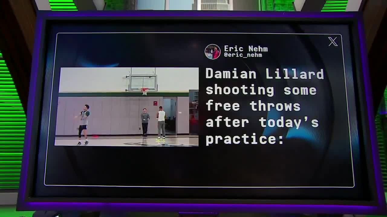 Shams on Dame: "He's cleared for full contact. He participated in a full practice with the Milwaukee Bucks today. Bucks officials have been told by doctors this is really remarkable, unprecedented recovery for him to do this. This has never really happened before in this length of time."
