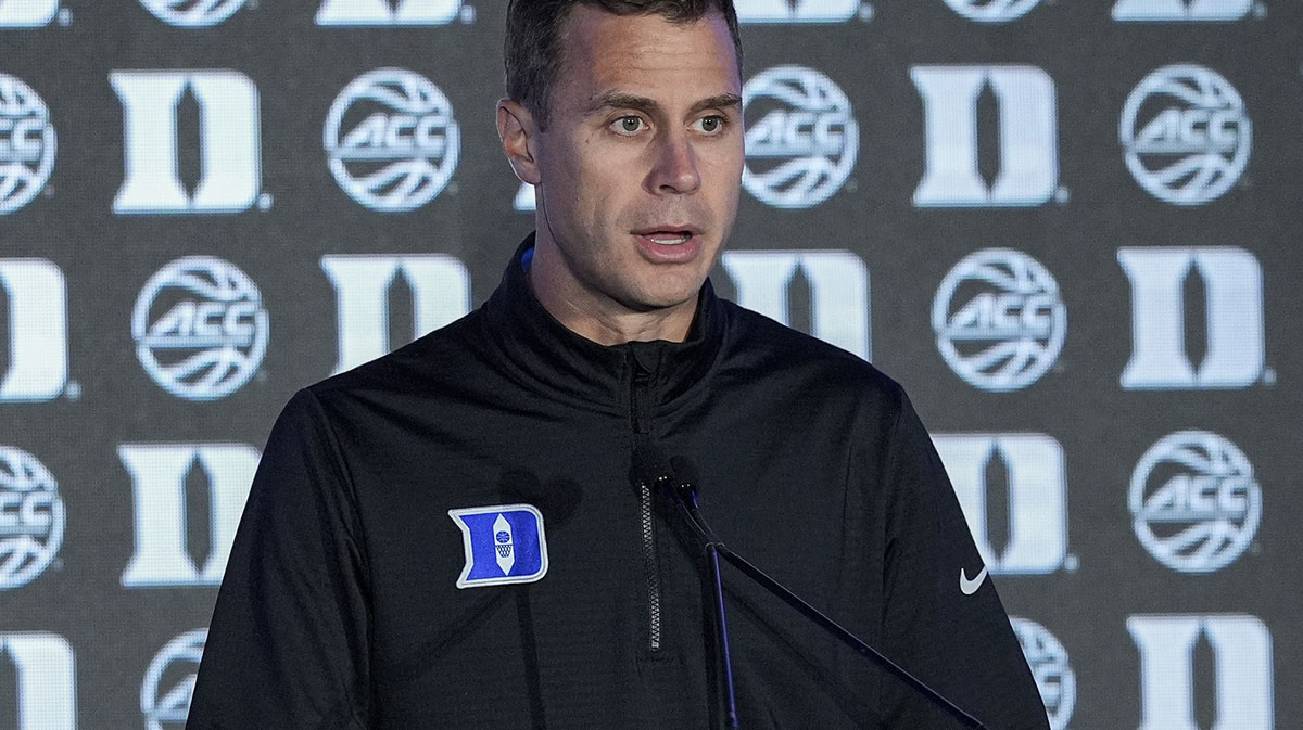 Duke head coach John Scheyer during ACC Media Days at The Hilton Charlotte Uptown.