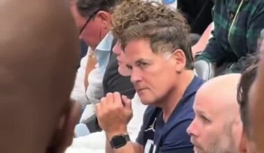 Mark Cuban was in disbelief during the ‘Fire Nico!’ chants in the closing moments of the game.