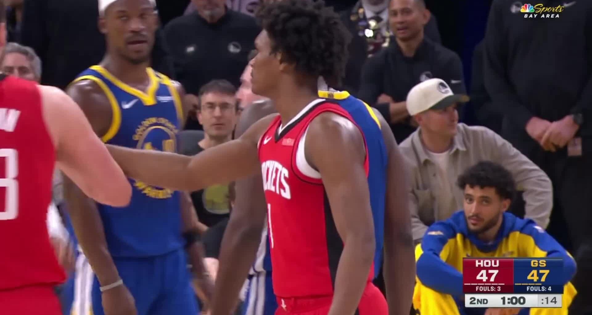 [Highlight] Technical assessed on Draymond after elbow to Sengun's neck