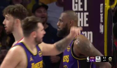 [Highlight] Huge weakside block by LeBron with 8s remaining