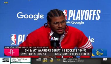 Jalen Green on Draymond: "Just talking. He can't really do much of anything else, so talking is his only way."