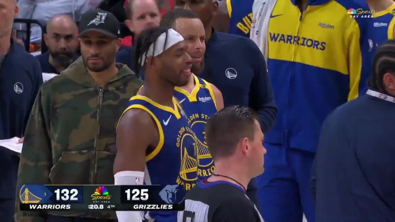 [Highhlight] Steph looking like a disappointed uncle as Ja does his gun gestures
