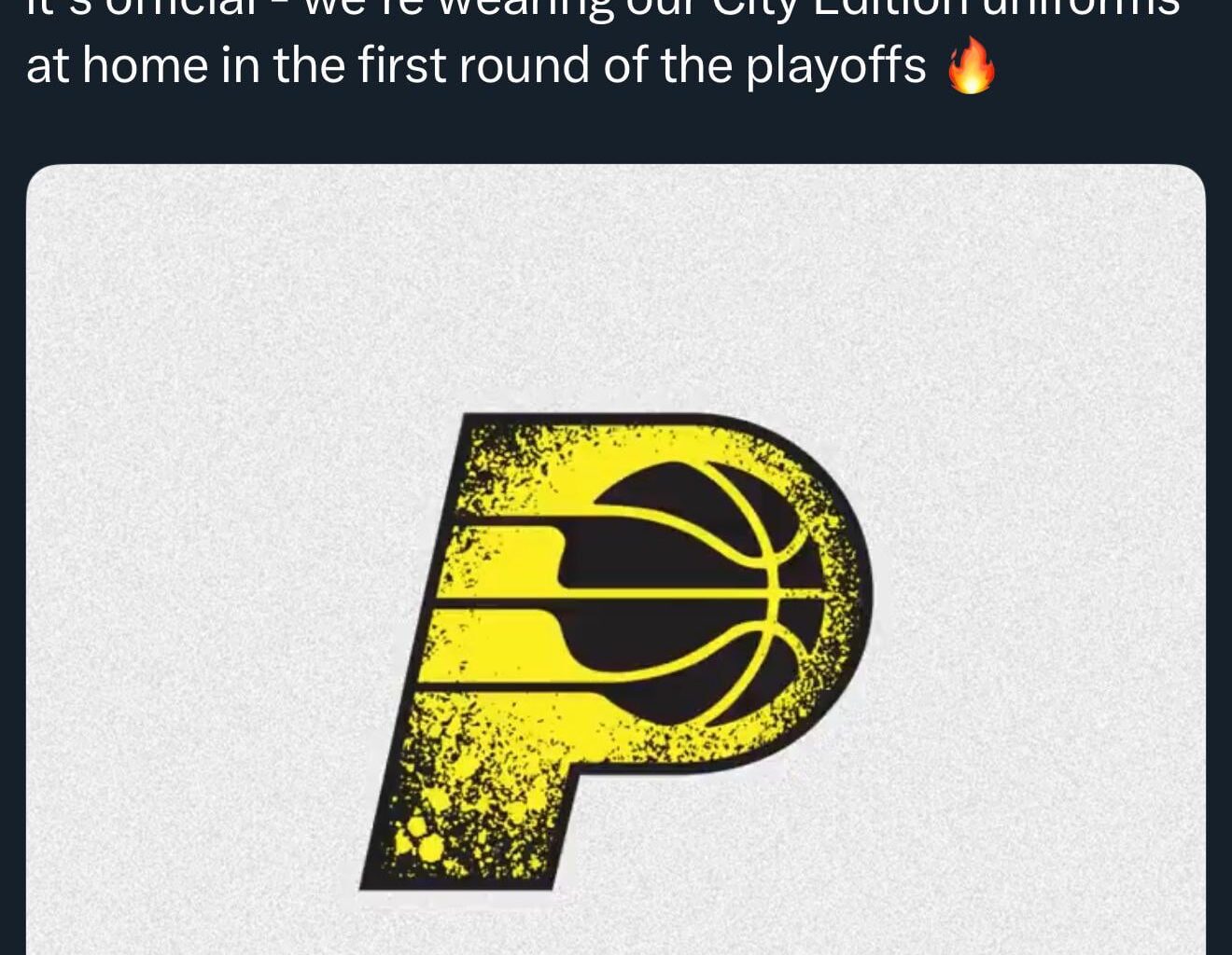Pacers will be wearing their city uniforms throughout round 1 of the playoffs