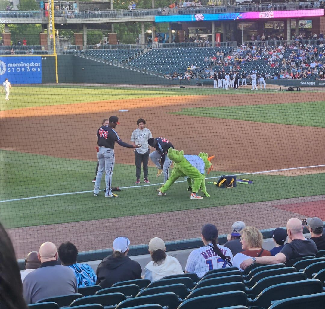 Knights Mascot Pranks Andrew Monasterio in Pre-game Warm-ups