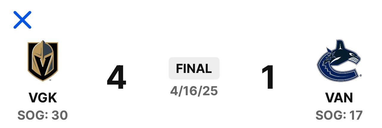 A golden knights season finale win.