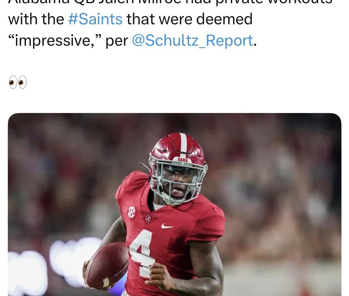 I would have an ASTRONOMICAL crash out if we wasted a pick on Jalen Milroe…