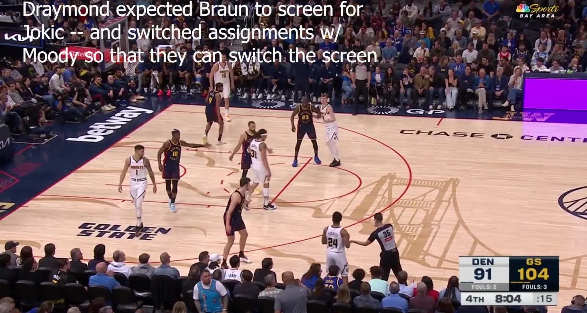 [Highlight] Draymond Green and Nikola Jokić chess match on a sideline out-of-bounds (Credit: Joe Viray)