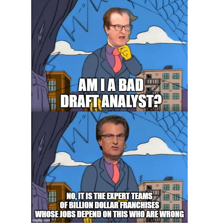 When people said "grant me the confidence of a mediocre white man" they meant Mel Kiper JR
