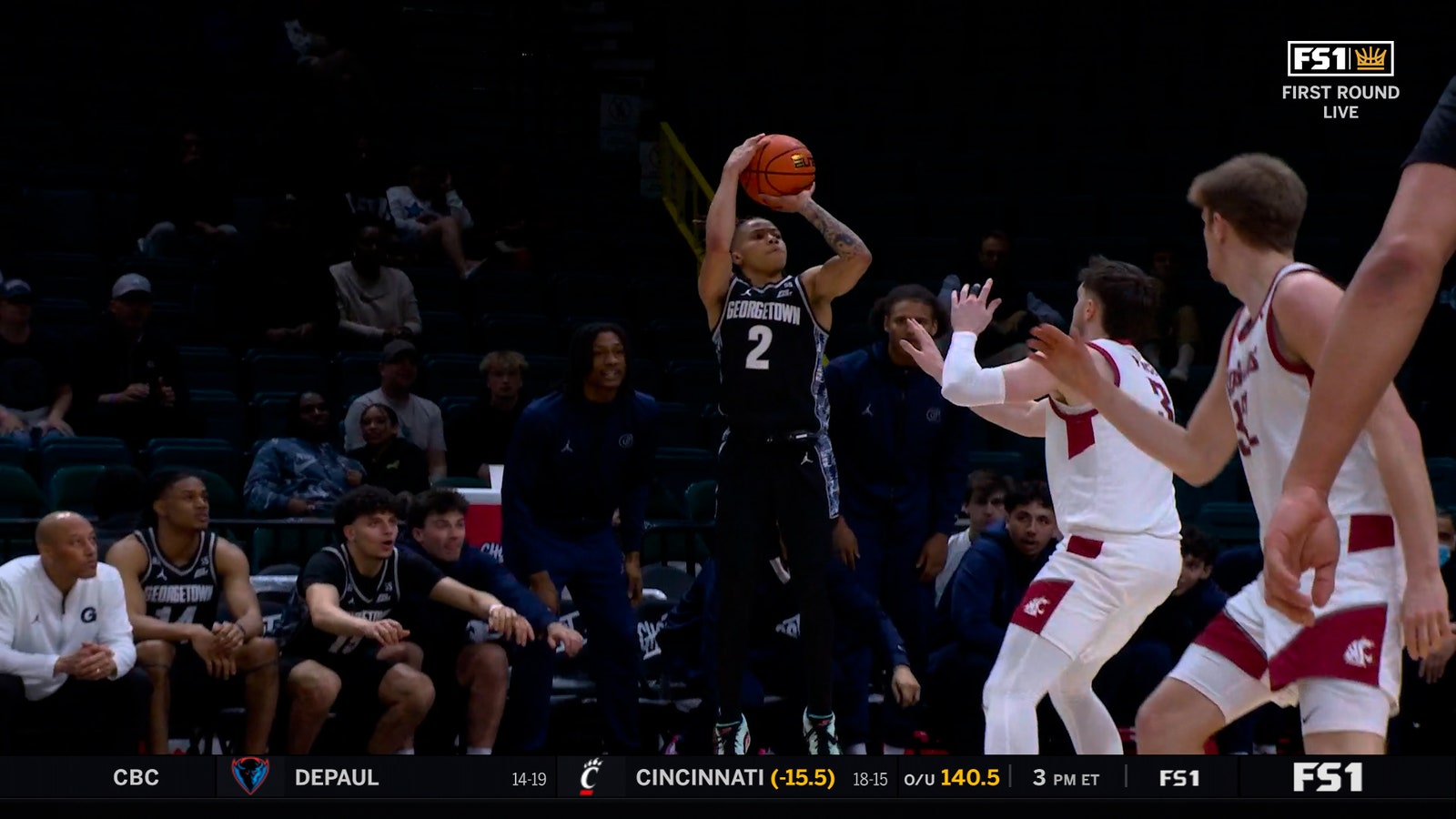 Malik Mack drains a clutch 3-pointer to help seal Georgetown's victory over Washington State