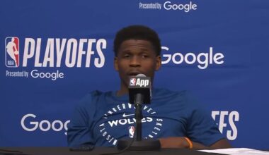 Ant on Jaden McDaniels conditioning: “I told him like 2 years ago. Bro, I don’t understand what kind of shape you in. I don’t know what you do in the summertime. Do he ever look tired to y’all? I know he don’t show no emotion…Jaden never looks tired”