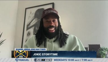 DeAndre Jordan after Nikola Jokic's 61-point game: "Yo, good game big fella." Jokic: "Hey, I'm not playing tomorrow. My back hurts. You have to play." Jordan: "Alright, cool."