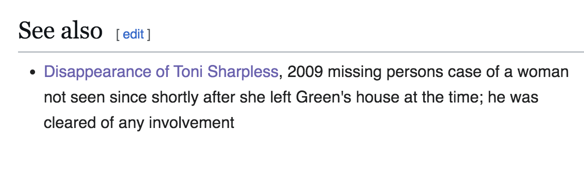 Wild Footnote on Willie Green's Wikipedia page