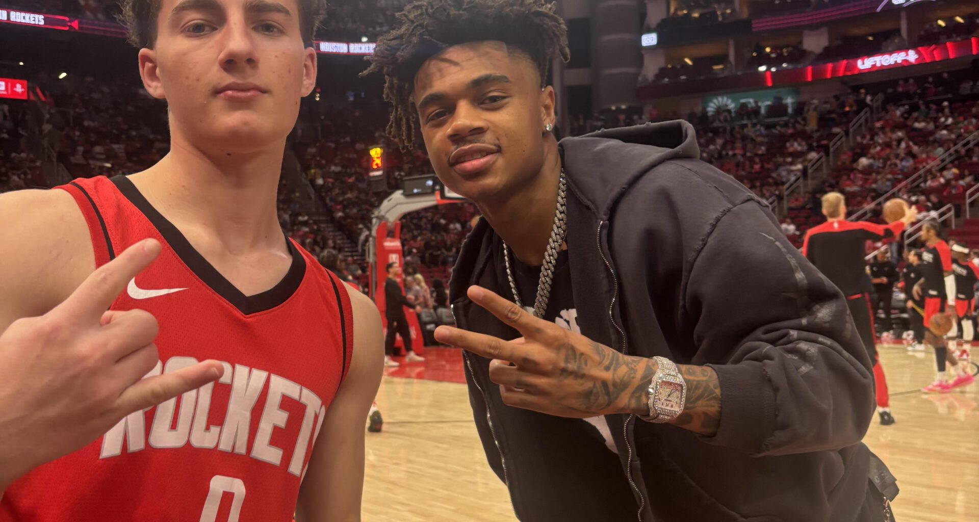 Met Tank Dell at the Rockets game yesterday