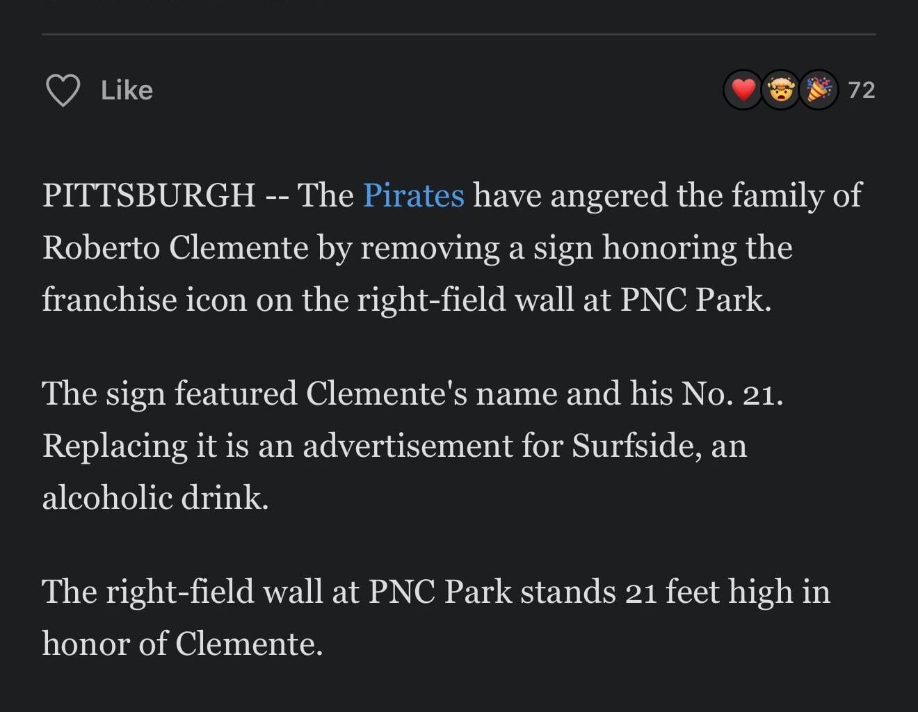 Upsetting the Clemente family while also being a terrible owner is a new low for Nutting